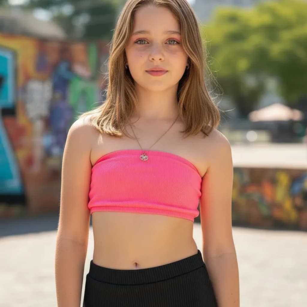 Top Faixa Tomara Que Caia Infantil E juvenil Menina Cropped Verão
