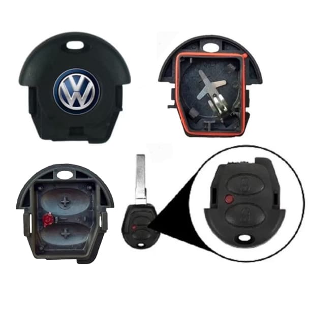 Capa e Contra Capa da chave telecomando para linha Vw Fox e similares com Led e logotipo VW