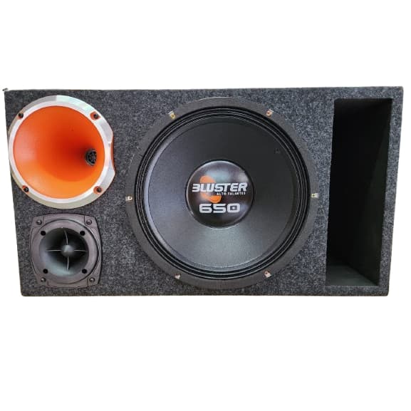 Caixa de Som Automotiva Trio Bluster 12” 650W Woofer + Corneta Laranja + Tweeter Alta Potência
