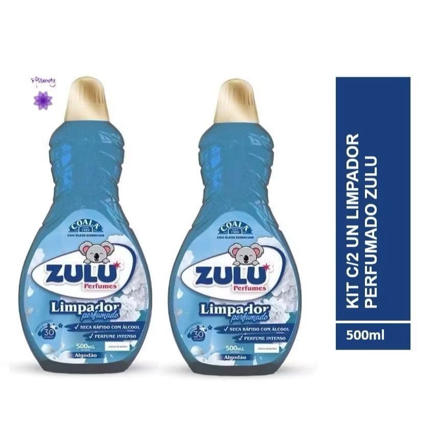 Kit 2 Multiuso Limpador Perfumado Ambiente Zulu Coala - Algodão 500ml