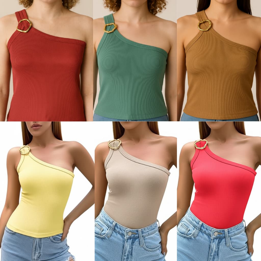BLUSA FEMININA OMBRO A OMBRO CANELADA