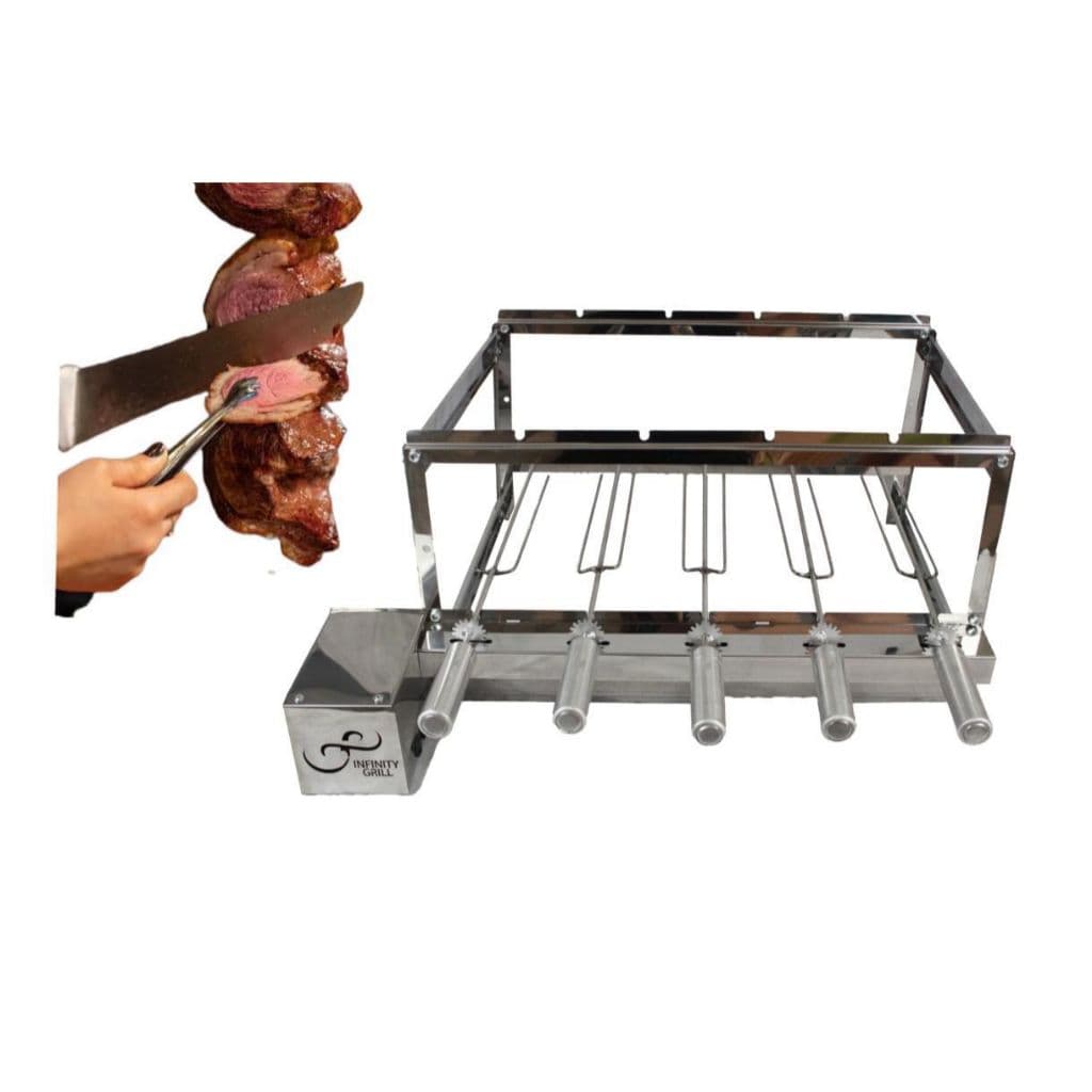 Churrasqueira Gira Grill Giratória Inox 5 Espetos