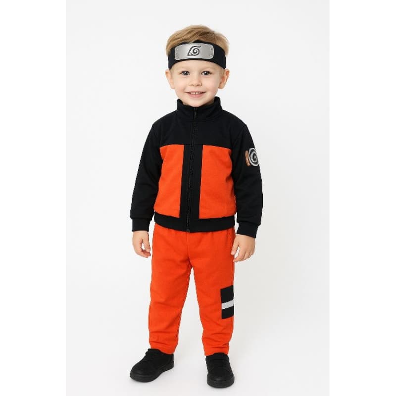 Fantasia Infantil Naruto Shippuden Conjunto de Zíper Acompanha a Bandana