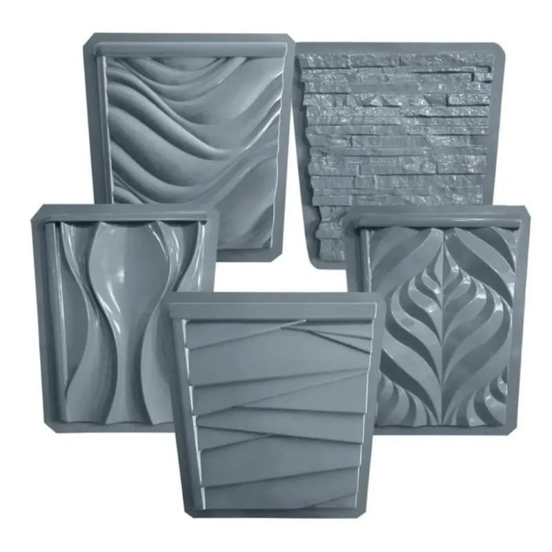 Kit 5 Formas Molde ABS Grandes Vasos 40x30 Gesso Mil Faces Artesanato Decoração