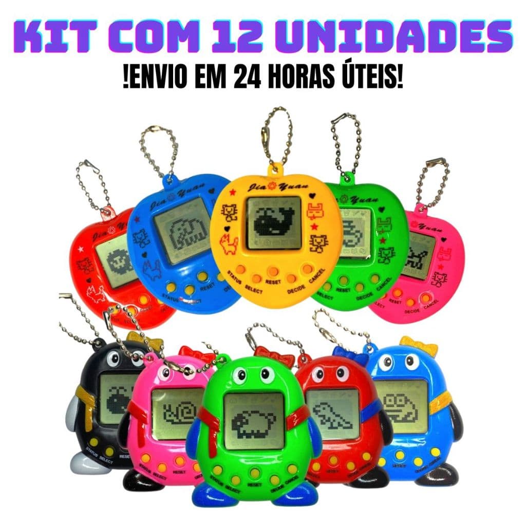 Kit com 12/COM 8/COM 4 Bichinho Virtual para revenda atacado compre e lucre anos 90