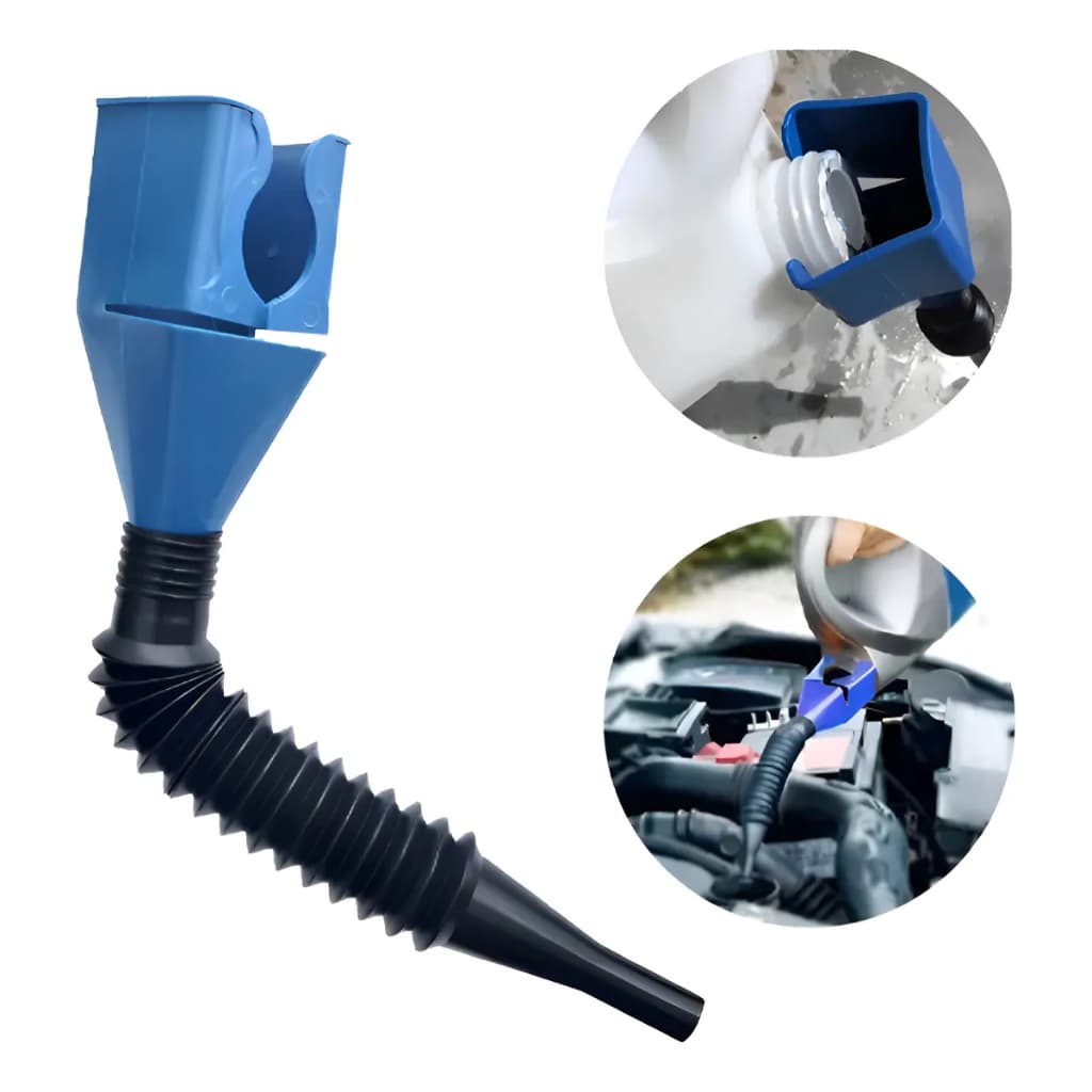 Kit Com 2 Peças Funil Multiuso Articulado Flexível Para Uso Mecânico E Domestico
