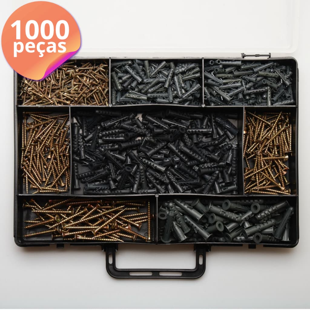 Maleta com Parafusos e Buchas 1000pç