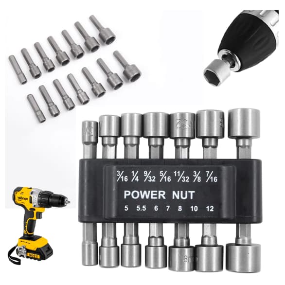 Kit Jogo Bits Soquetes Canhão para Maquina Furadeira