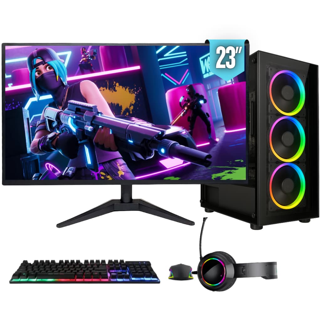 PC Gamer Completo BluePC FORCE, Ryzen 5, Radeon RX, 16GB, SSD 1TB, 500W, Monitor 23" - PGBP-FOR115