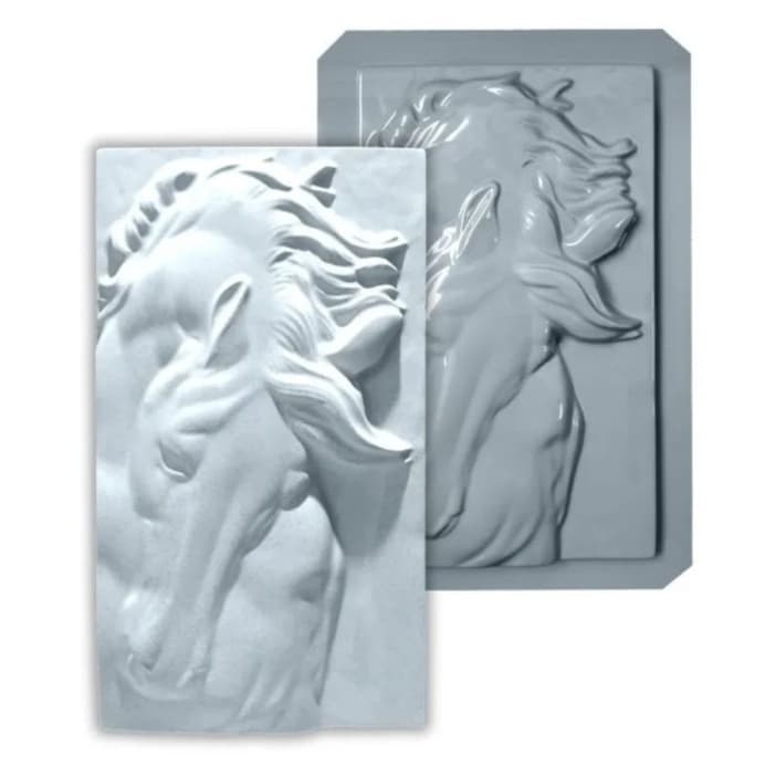 Molde Quadro Cavalo Forma ABS 35x19 Gesso Mil Faces Artesanato Decoração