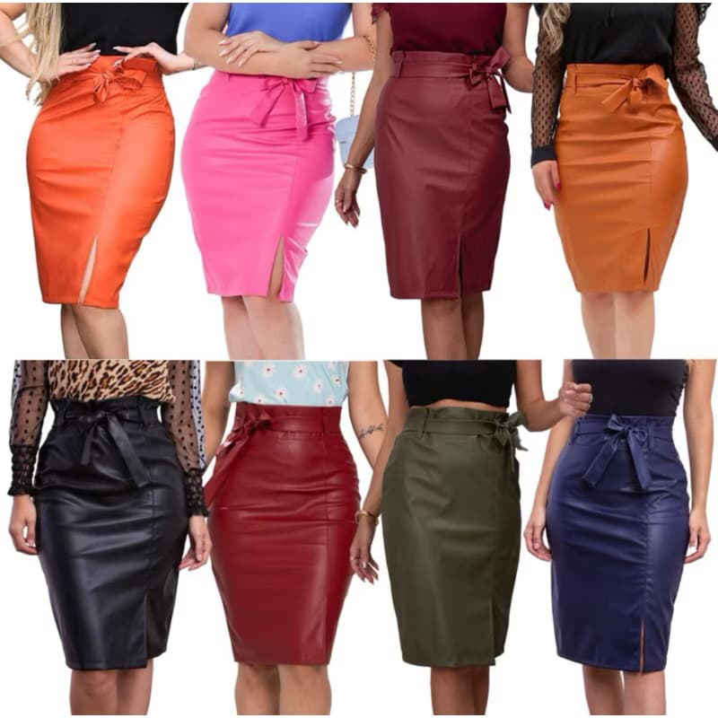 Saia de Courino Evangélica Feminina – Moda Social e Casual do P ao EXG