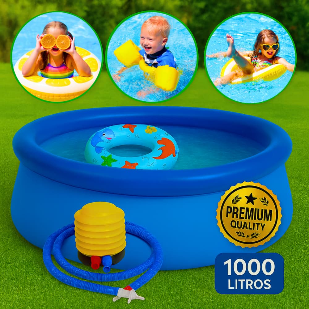 Piscina Infantil Inflável 1000 Litros Grande Boia Bomba de Ar
