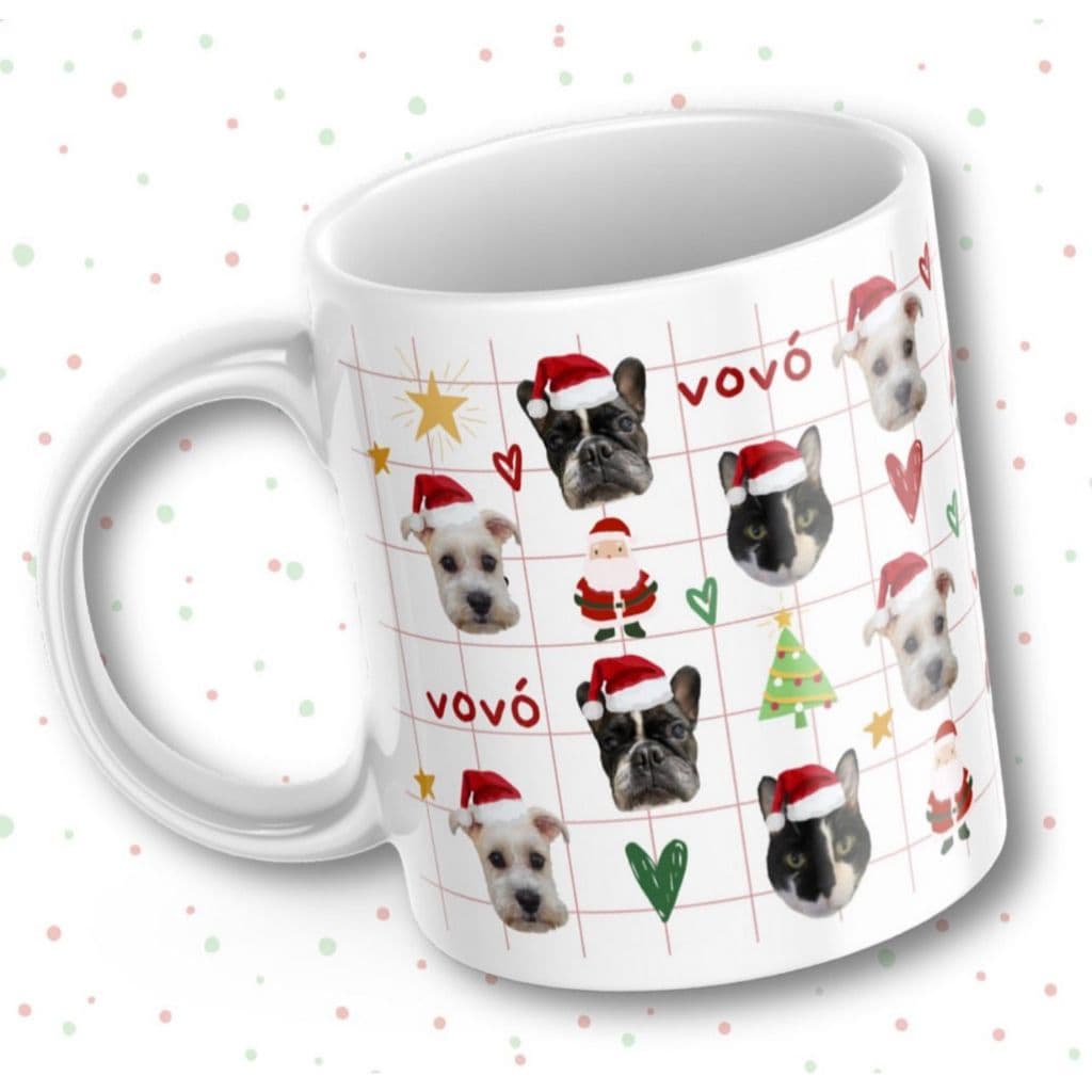 Caneca de Natal - personalizada com foto pet ou criança/pessoas