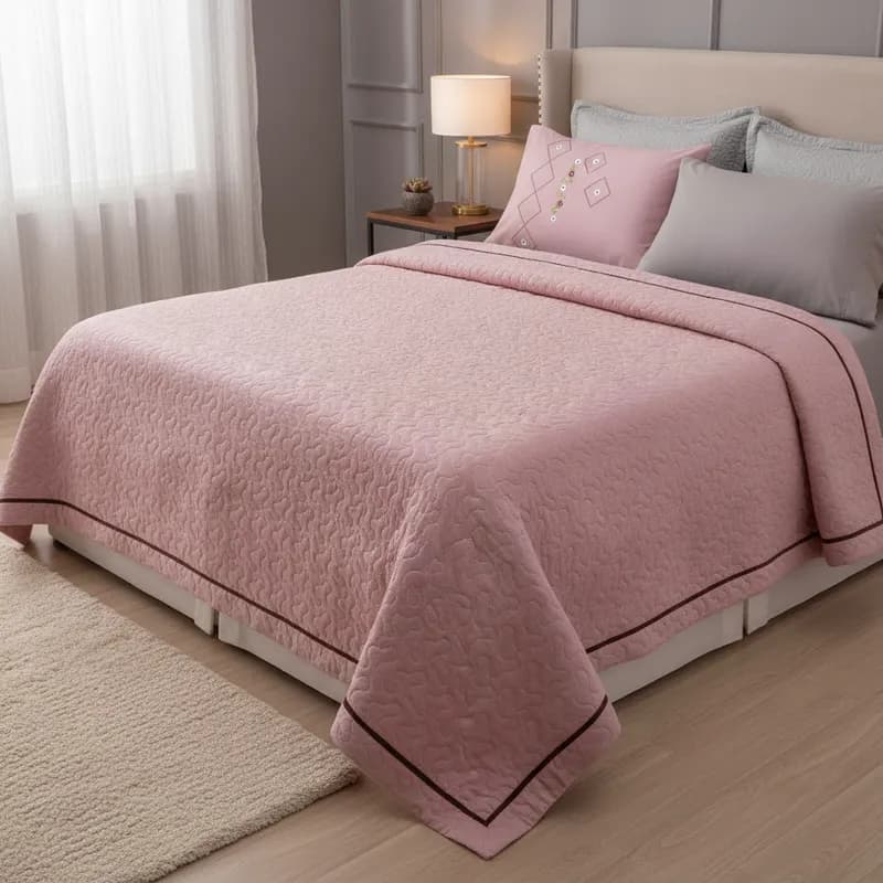 Cobre Leito Queen Matelado Bordado Delux