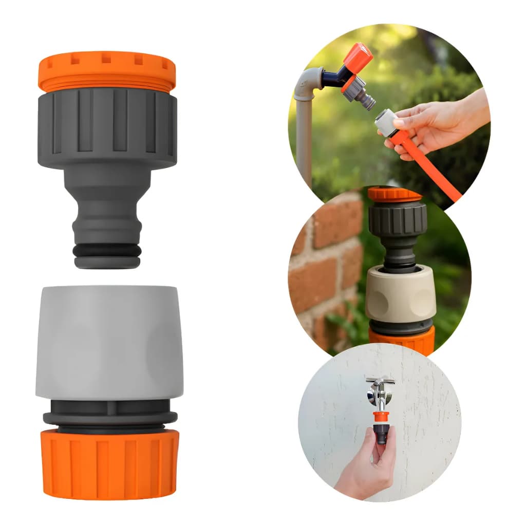 Kit 2 Adaptadores Torneira + 2 Engates Rápidos Para Mangueiras E Lavadoras De Pressão Top