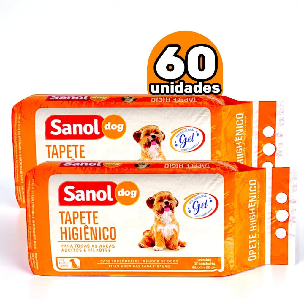 Kit Tapete Sanol - 2 Pacotes Com 30 Un - 80cm x 60cm Grande