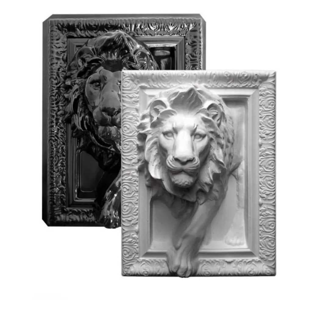 Molde Quadro Leão Tribo Judá Forma Abs Gesso Cimento 46x34cm Cd916
