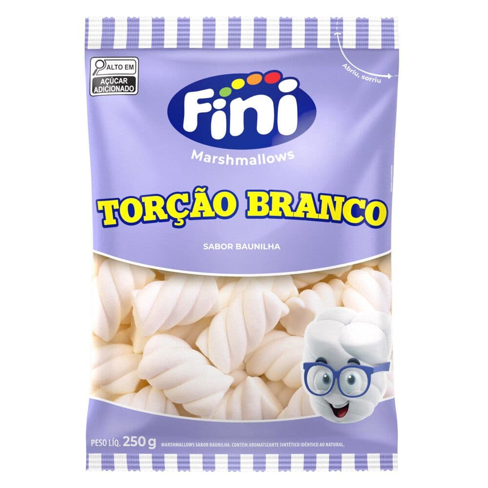 Marshmallow Torção Branco 250g- Fini