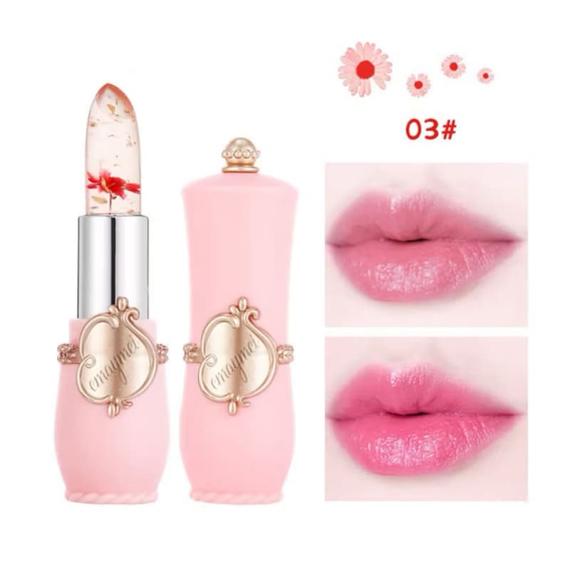 Batom sem Geleia de Beleza Flor Seca Batom Transparente com Mudança de Temperatura Batom sem Geleia Batom