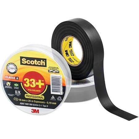 Fita Isolante 33+19mm x 20m Preta Scotch 3M