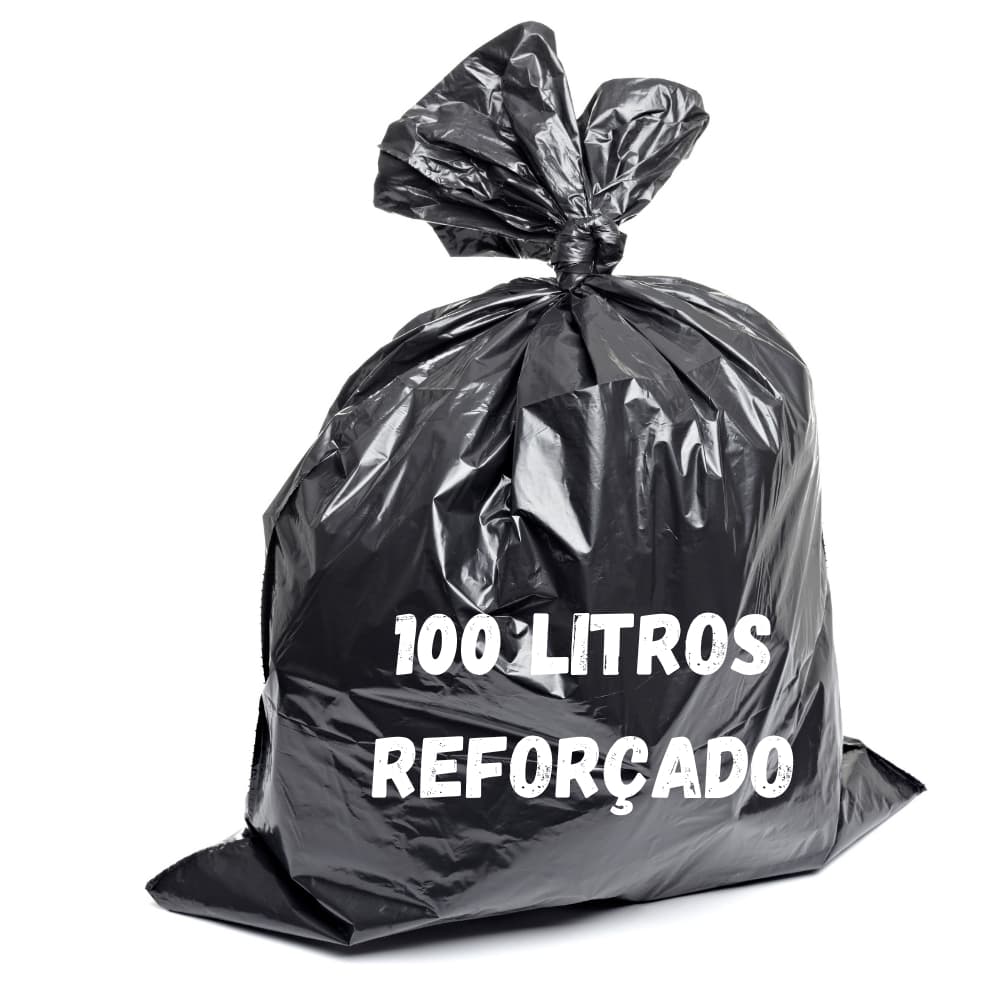 Saco de Lixo Preto Super Resistente, reforçado, 100 litros – Alta Resistência | 25, 50 ou 100 unidades