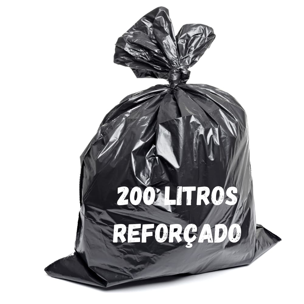 Saco de Lixo Preto Super Reforçado 200 litros – Alta Resistência | 25, 50 ou 100 unidades - Direto da Fabrica