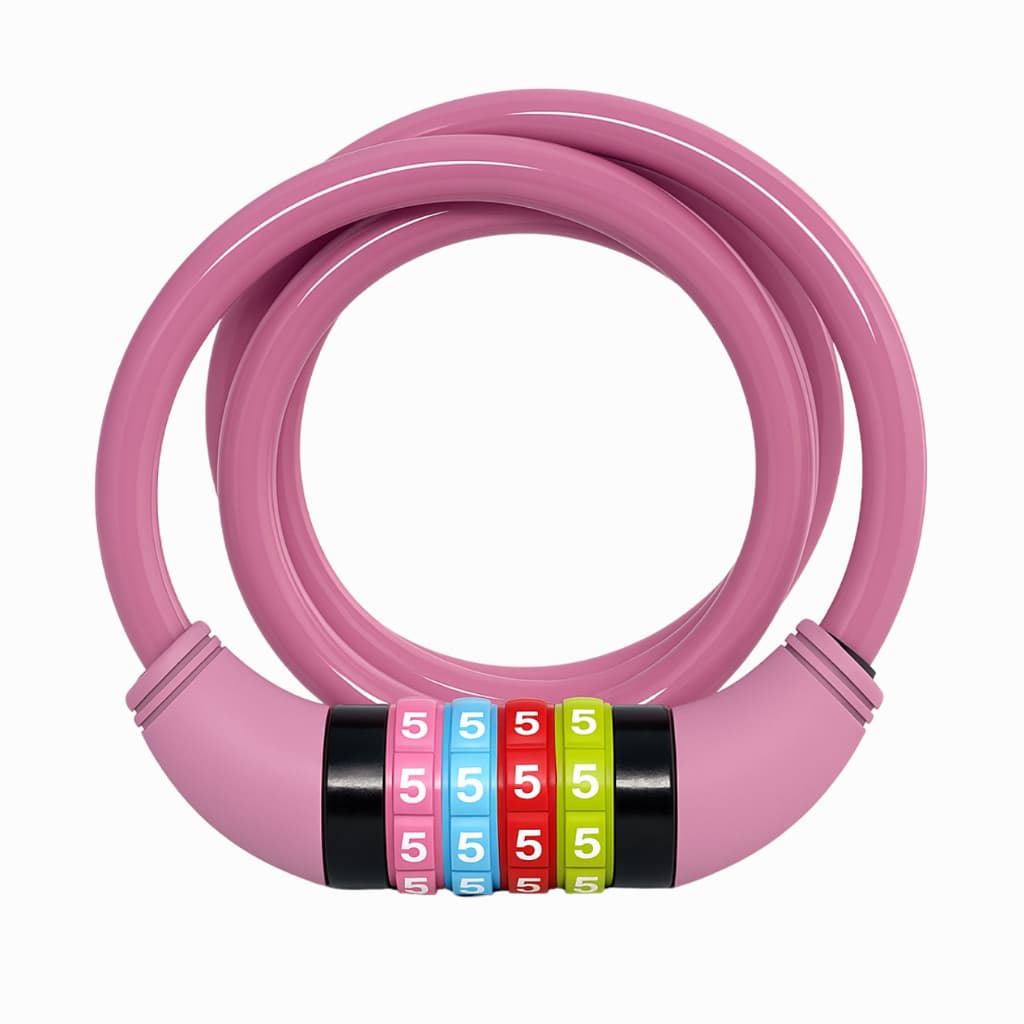 Trava Cabo De Aço Rosa Com Segredo Corrente Para Bike Moto Estepe Portões 8mm x 1200mm