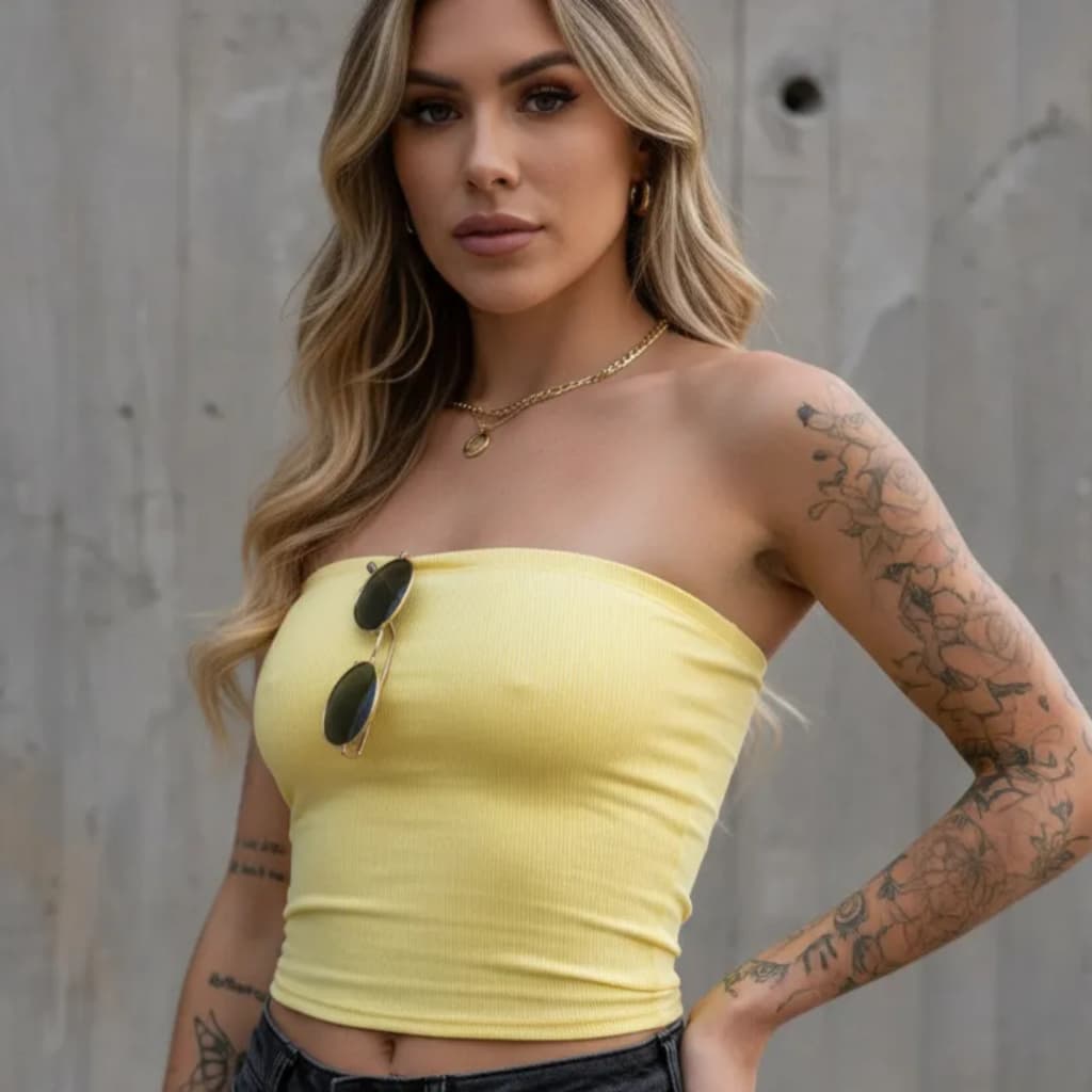 Tube Top Tomara Que Caia Cropped Ferminino Blusa Básica Verão