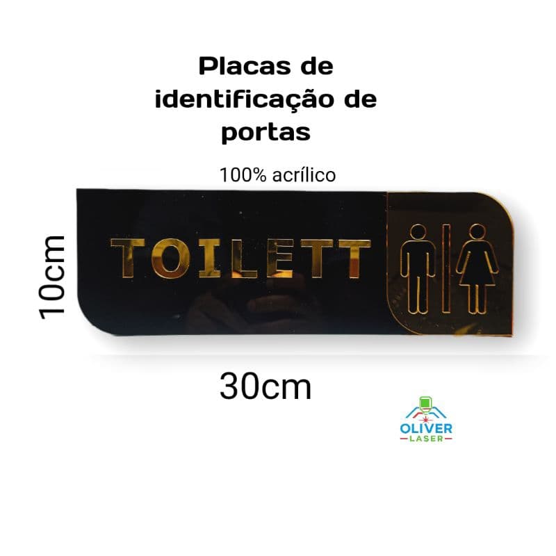Placas de identificação interna, acrílico