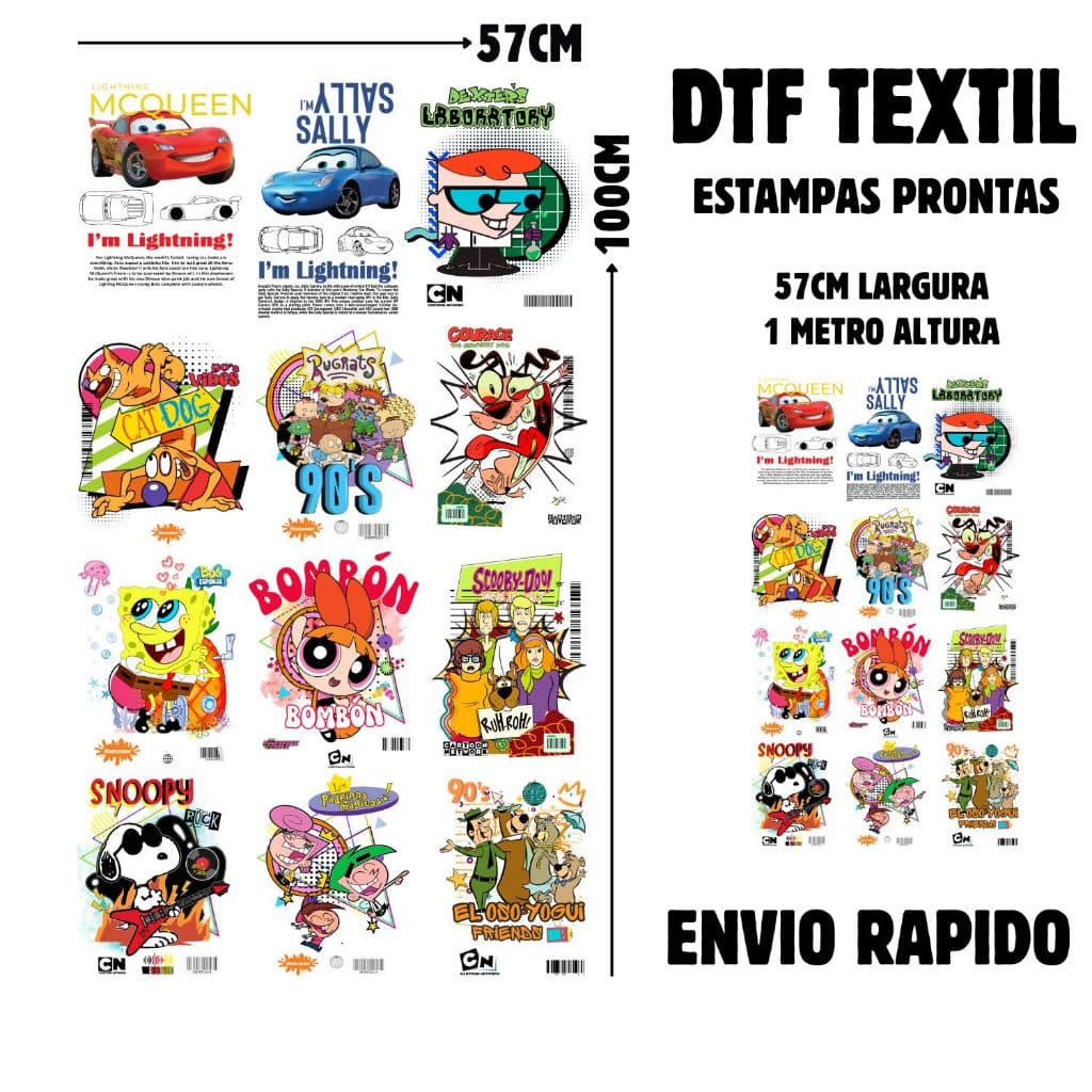 DTF Textil Estampa Pronta Para Camisetas E Tecidos Estampa Ja vai Pronto Envio No Mesmo Dia