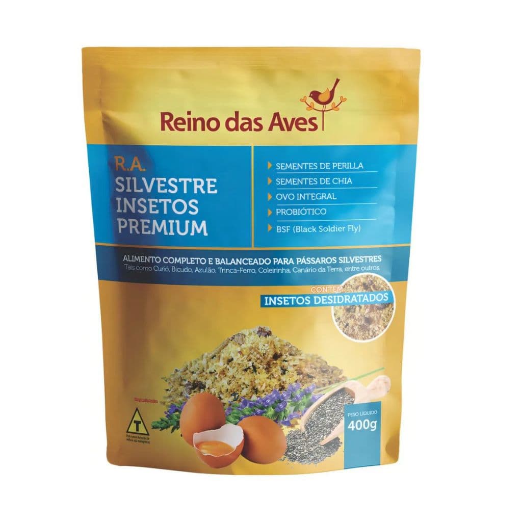 Reino Das Aves Farinhada R.A Criador Silvestre Insetos Desidratados Premium 400g