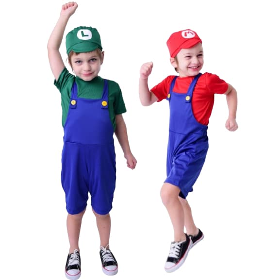 Fantasia  Mario Bros  Luigi Infantil Com Chapéu  Envio Rápido