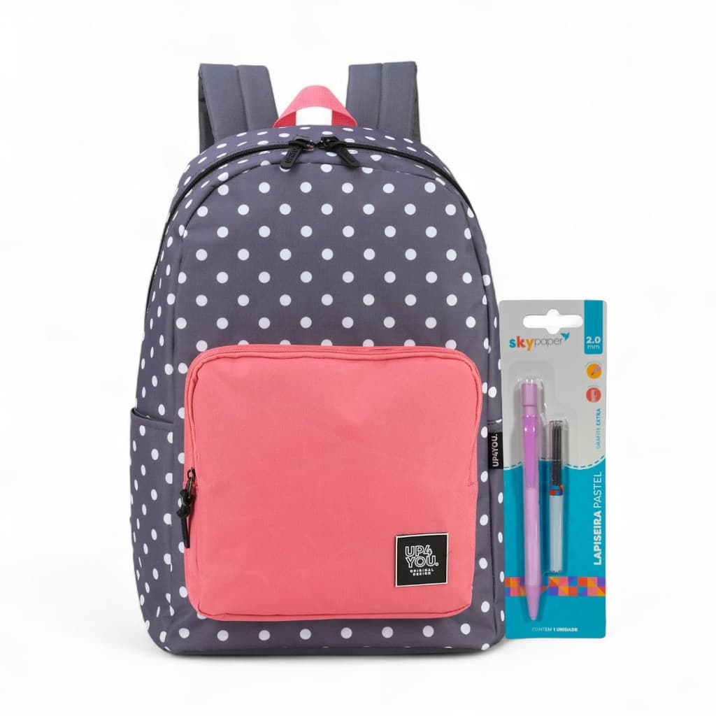 Mochila Bolsa de Costas Grande Juvenil Escolar Faculdade Feminina Com Lapiseira e Grafite Original Up4you Luxcel