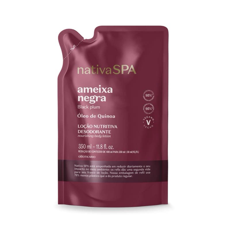 Refil Loção Desodorante Hidratante Corporal Nativa SPA Ameixa Negra 350ml