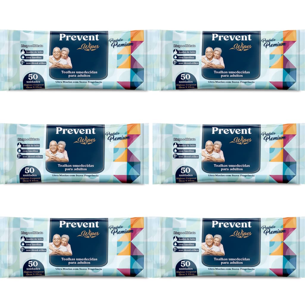6 Pacotes de lenço Prevent Wipes Idoso Acamado Adulto Banho No Leito Troca De Fraldas