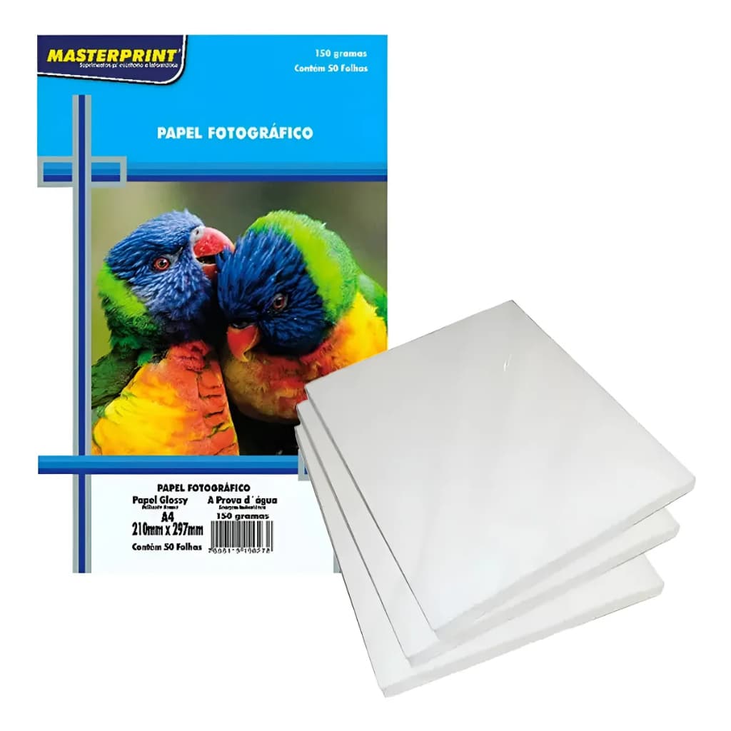Papel Fotográfico Glossy Masterprint A4 150g 50 Folhas