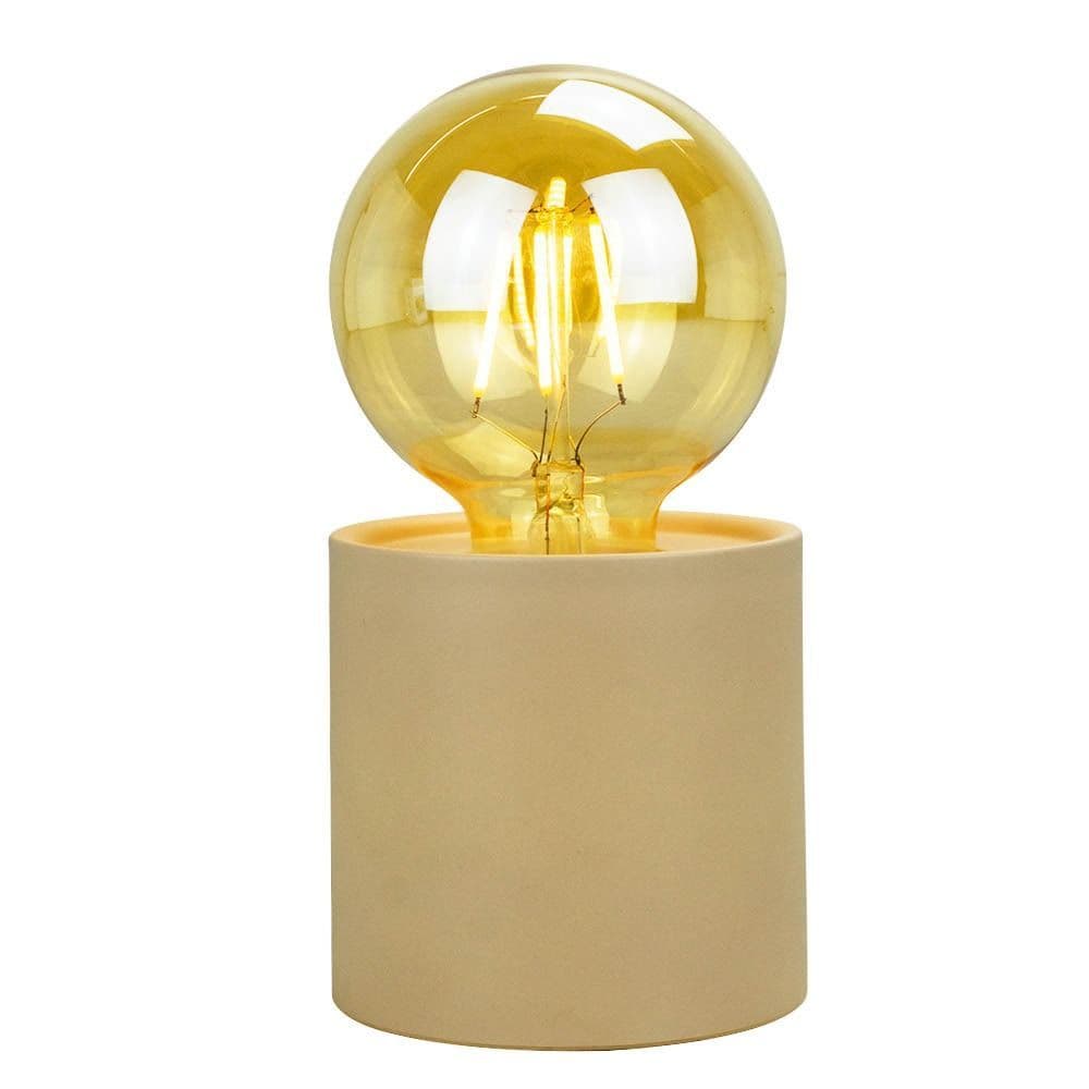 Luminária Base Bege Lâmpada Esfera 16cm