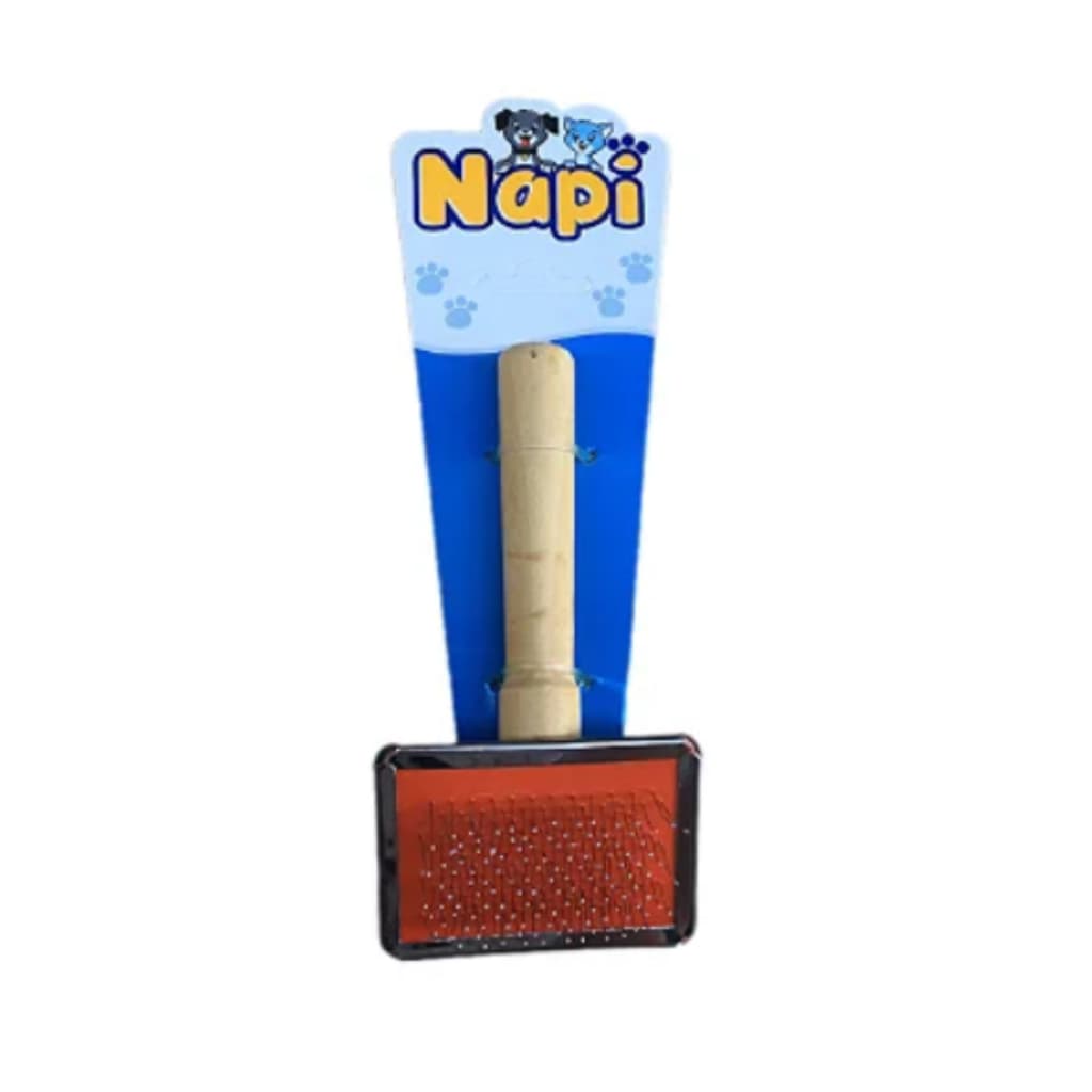 Rasqueadeira Profissional Pet Cabo de madeira Reforçado N3 Cães Gatos Cor Inox