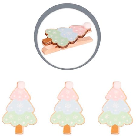 Prendedor de madeira Árvore de Natal Candy c/3 un