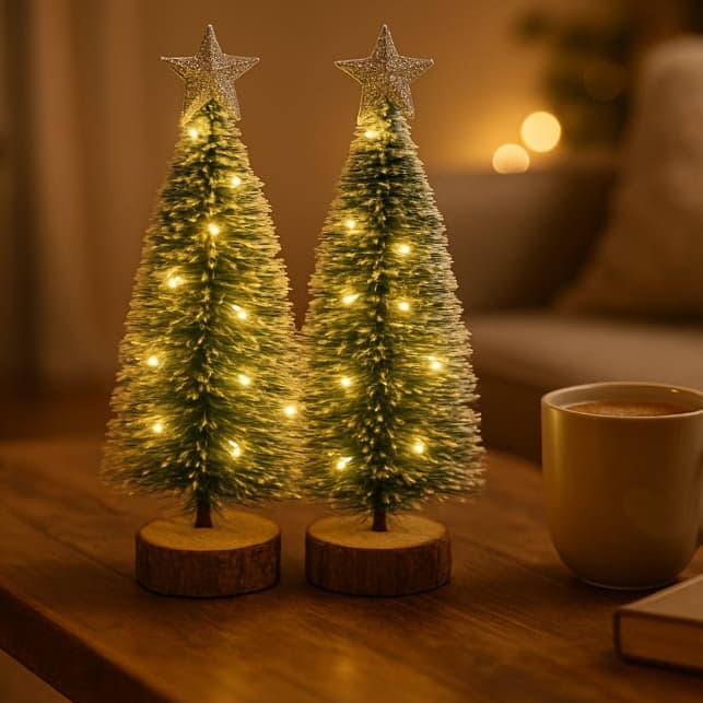 1, 3 ou 6 mini arvore de natal com led decoracao natalina luxo