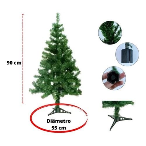 Árvore De Natal Verde 90cm 90 Galhos Pinheirinho