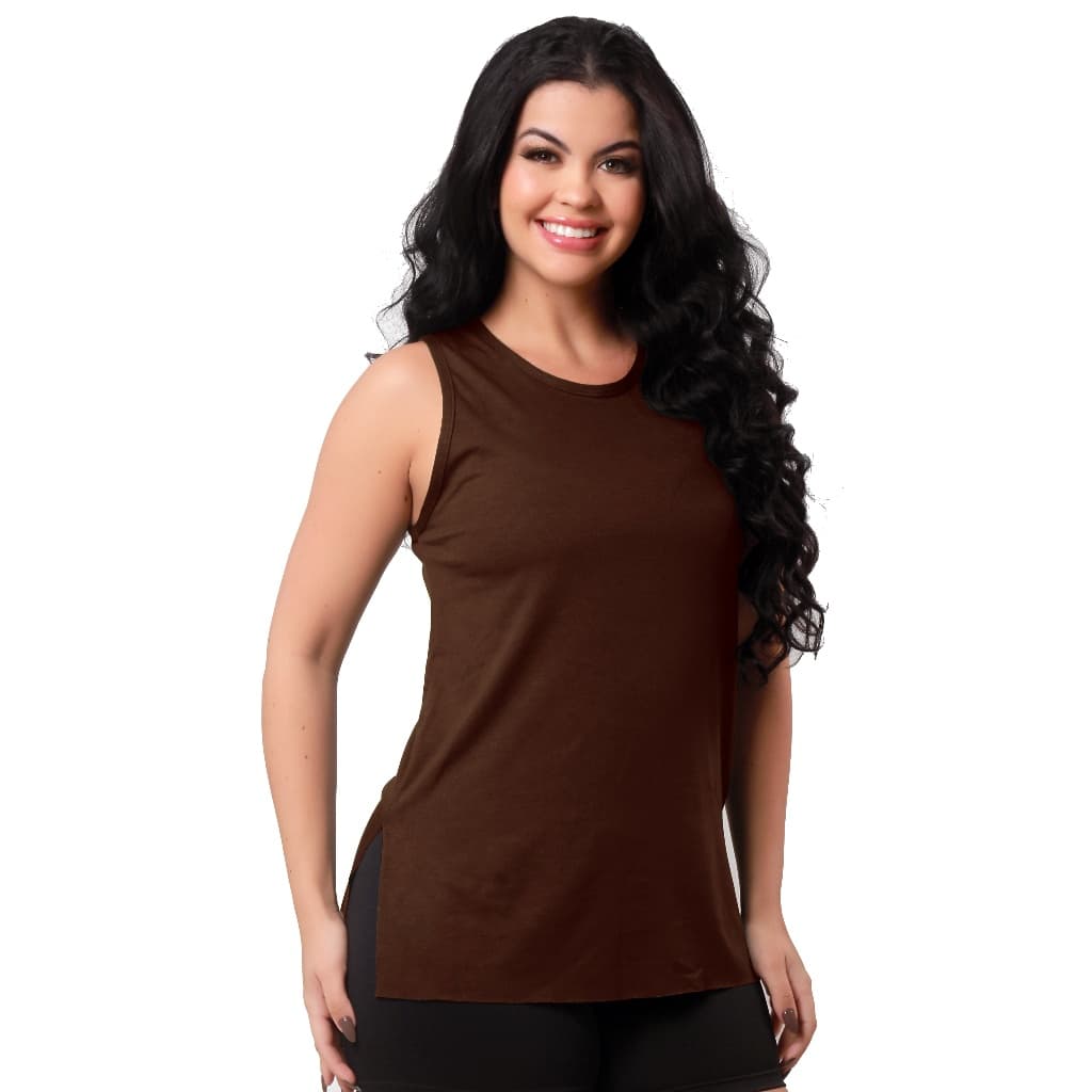Blusa Camiseta Regata Long Feminina