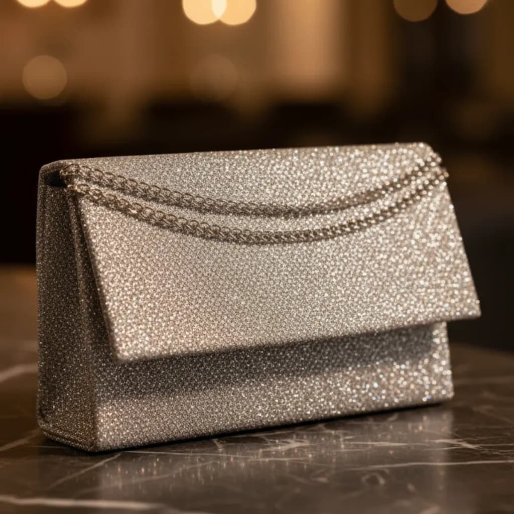 Juzia Bolsas Bolsa de Festa Lisa com Brilho Feminina Bolsa Tiracolo Transversal com Alça Corrente