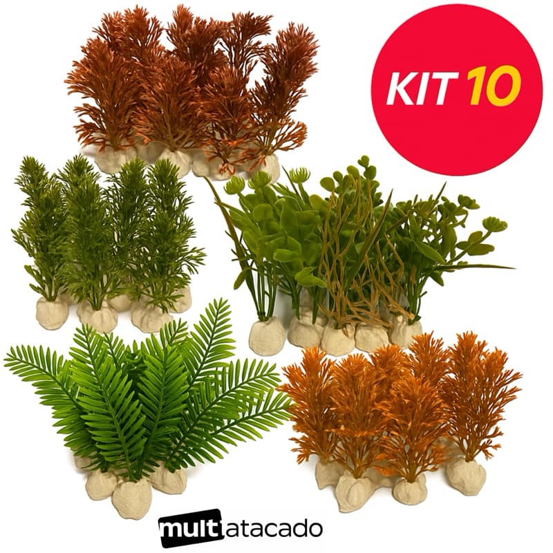 10 mini Planta Artificial Plantinha decoração para aquário plantas de aquário plantas flor