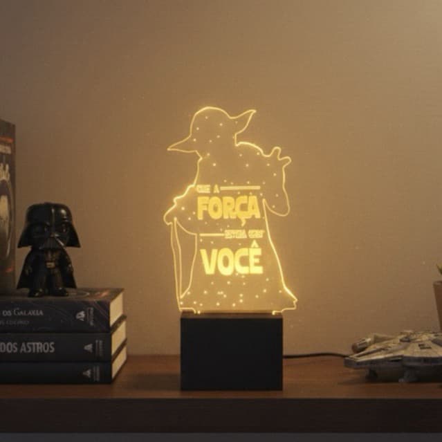 Luminaria Star Wars Mestre Yoda Decoração Que a Força Esteja Com Você