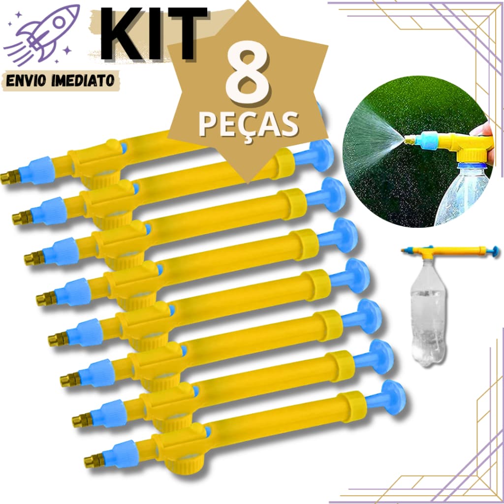 Kit 8 Pulverizador de Garrafa PET - Alta Pressão Borrifador Manual Plantas Jardim  Uso Doméstico