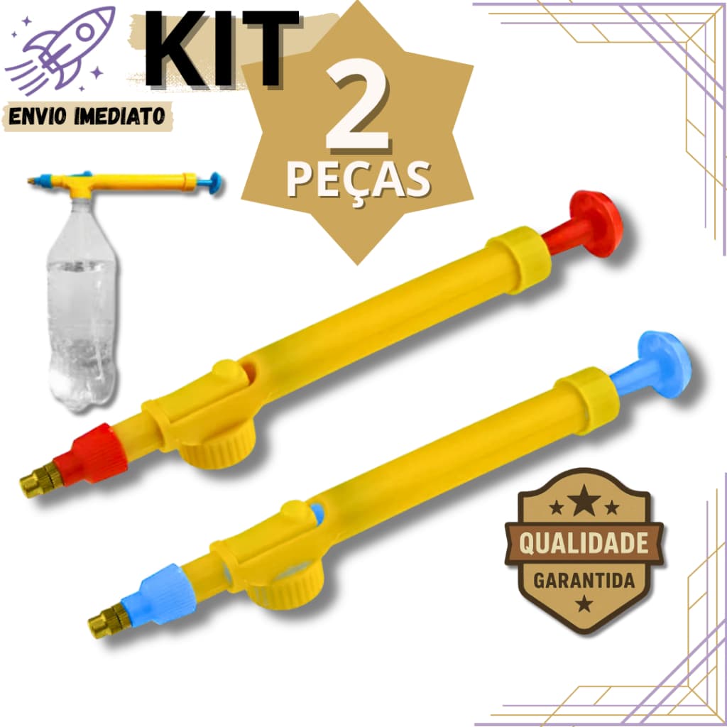Kit 2 Pulverizador de Garrafa PET - Alta Pressão Borrifador Manual Plantas Jardim  Uso Doméstico