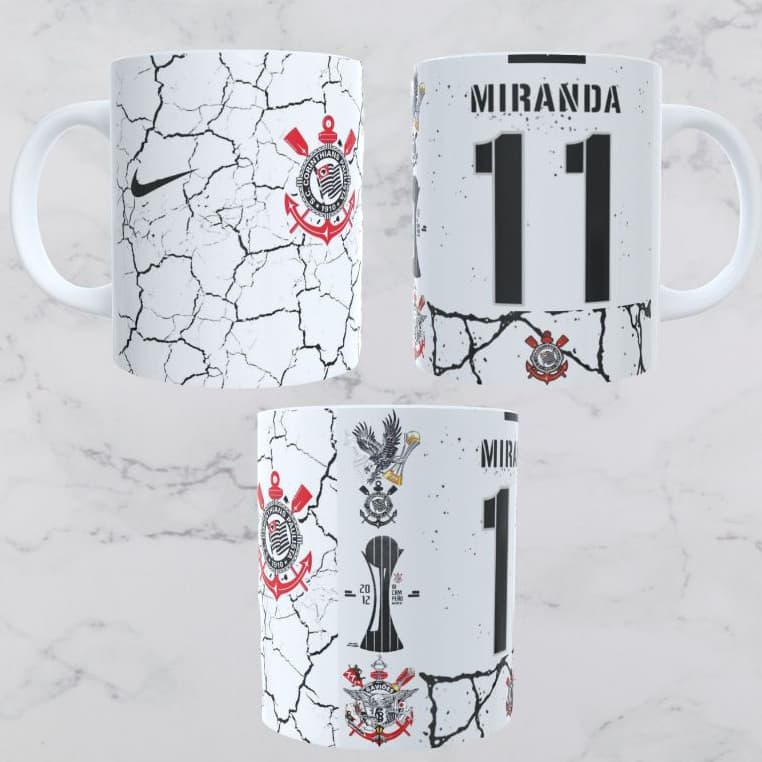 Caneca com Camisa de Time Personalizada | Seu Time + Nome e Número de Camisa, Nome Estilo Autógrafo| Presente Torcedor