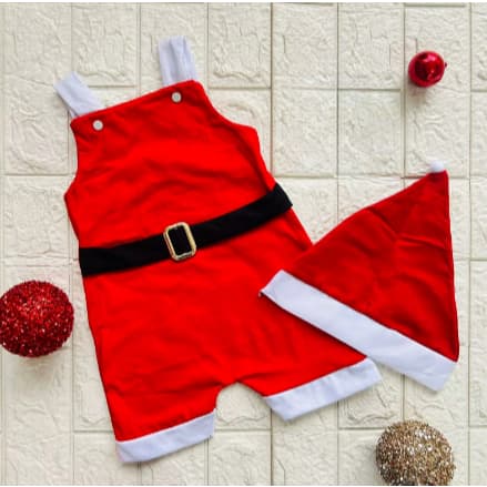 Macacão com Gorro Natal - Macacao Natal - Veste de 08 A 12 Meses - Especial Natal