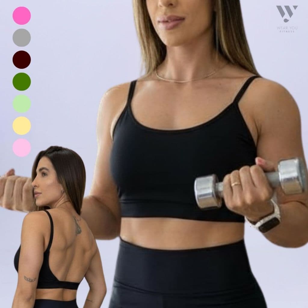Top Fitness Duplo Costas Nuas Alça Fina Com Compressão Academia Zero Transparência Básico Treino Caminhada Cross